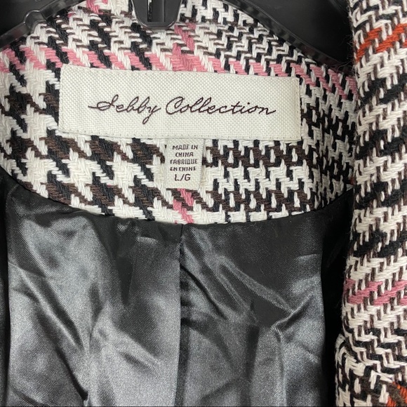 Sebby Glen Plaid Two Button Woven Coat White Black - Picture 5 of 7